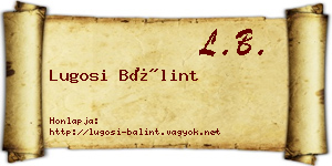 Lugosi Bálint névjegykártya